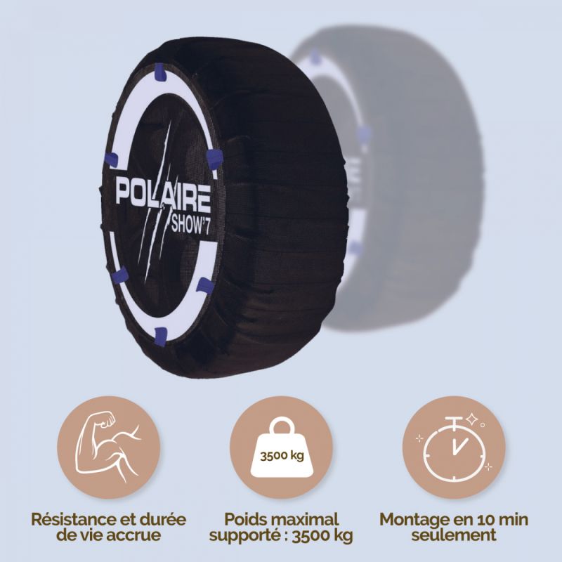 Chaussettes à neige voiture - SHOW' 7 - S86 - POLAIRE
