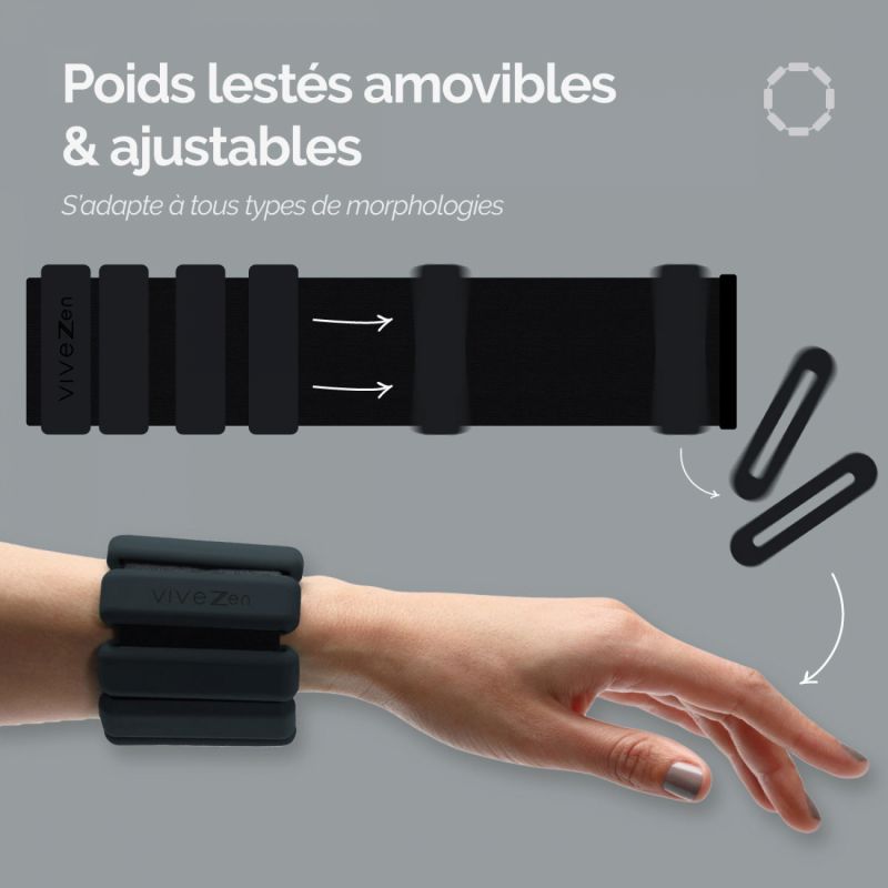 Poids lestés réglables - 1Kg - Noir