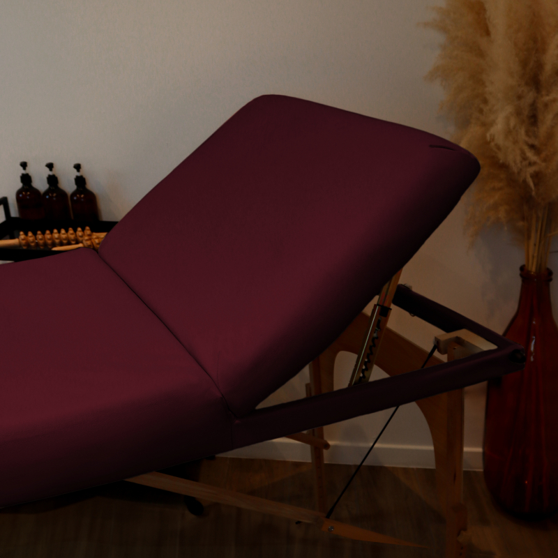 Table de massage bois - 3 Zones - Prune