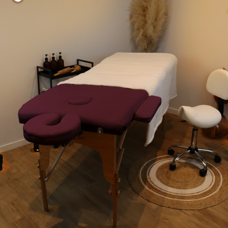 Table de massage bois - 3 Zones - Prune