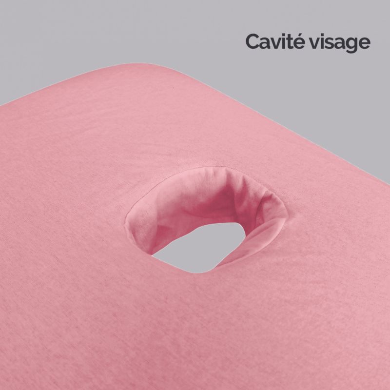 Drap-housse pour table de massage - Éponge - Rose pastel