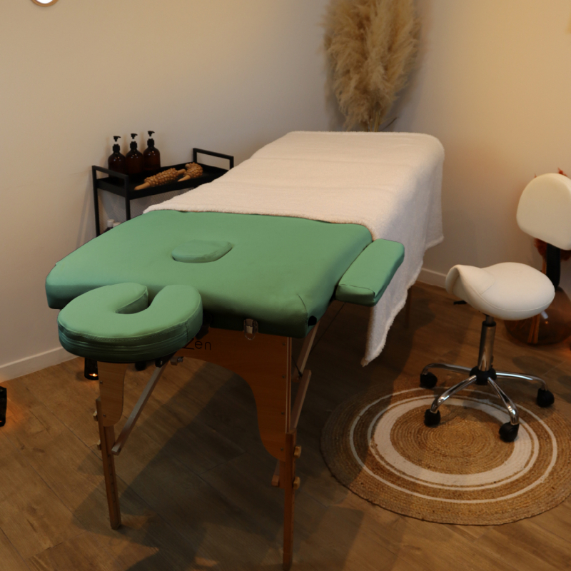 Table de massage bois - 2 Zones - Vert pastel