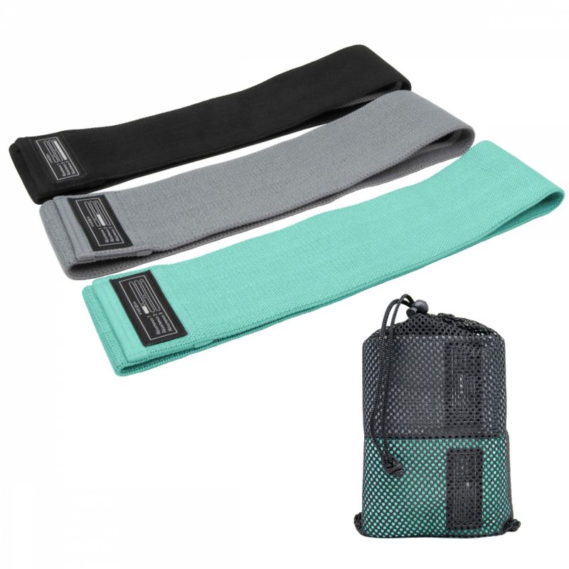 Lot de 3 élastiques de résistance - Turquoise, gris, noir