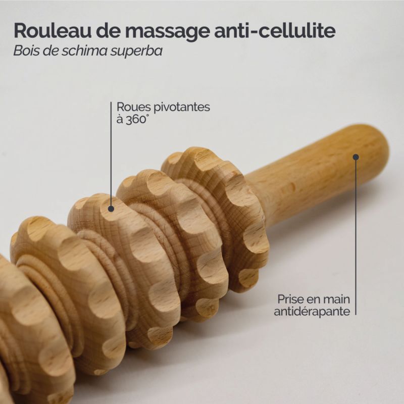 Rouleau de massage incurvé - Bois