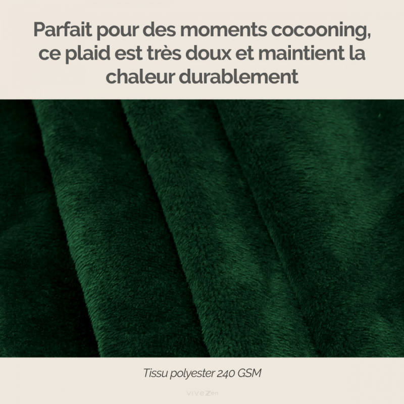 Plaid flanelle - 150 x 200 cm - Vert