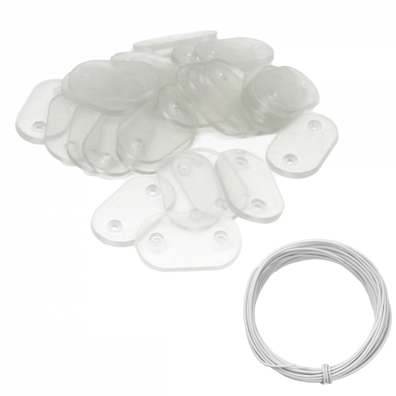 Lot de 50 kits de fixation pour brise vue - Transparent