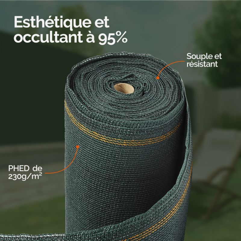 Rouleau de brise vue occultant - 2 x 10 m - Vert