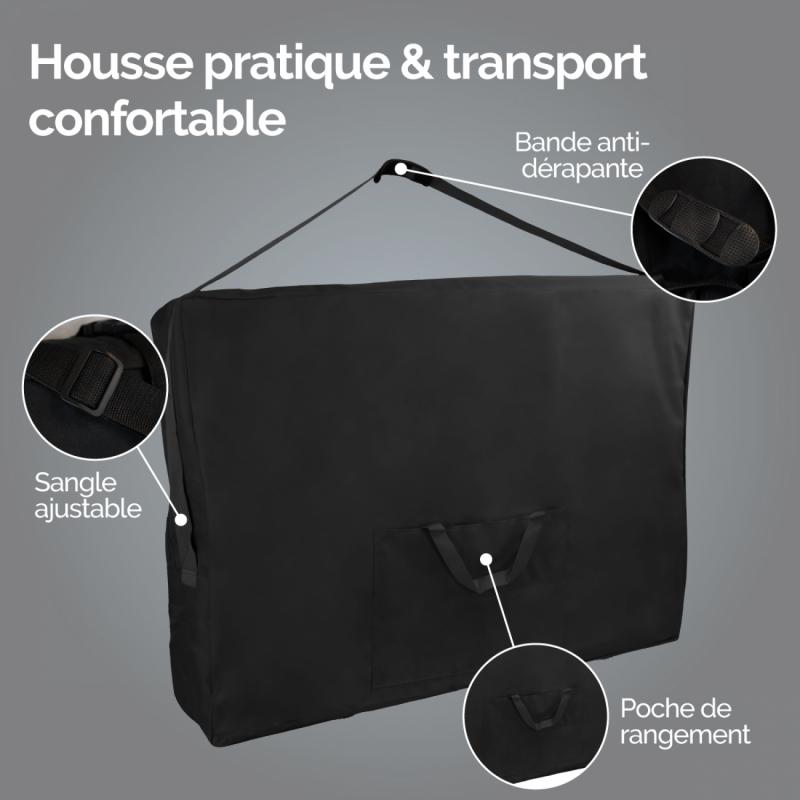 Housse de transport pour table de massage - Noir
