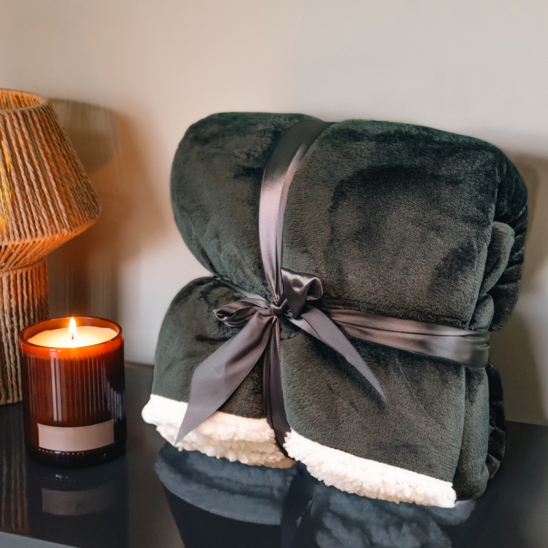 Sweat à capuche, plaid - Sherpa et flanelle - Adulte - Gris foncé