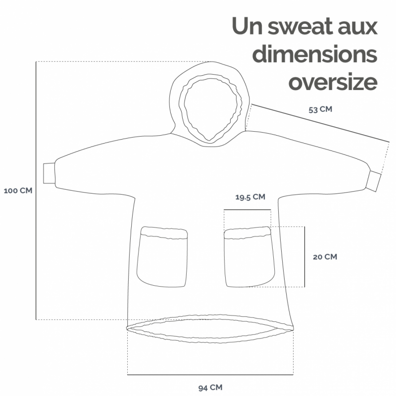 Sweat à capuche, plaid - Sherpa et flanelle - Adulte - Gris foncé