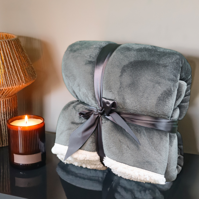 Sweat à capuche, plaid - Sherpa et flanelle - Adulte - Gris clair