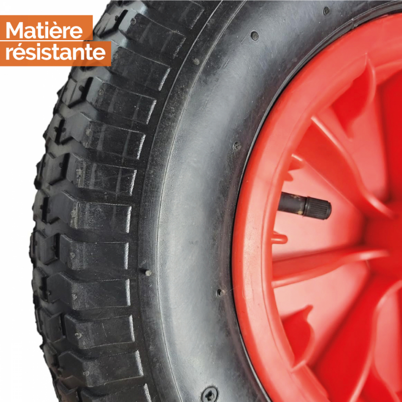 Roue gonflable pour brouette - 3.50 - 8 - Alésage 10 mm