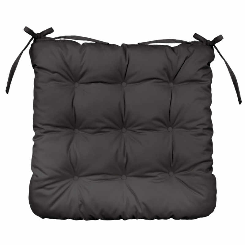 Lot de 4 galettes capitonnées pour chaise - Gris foncé