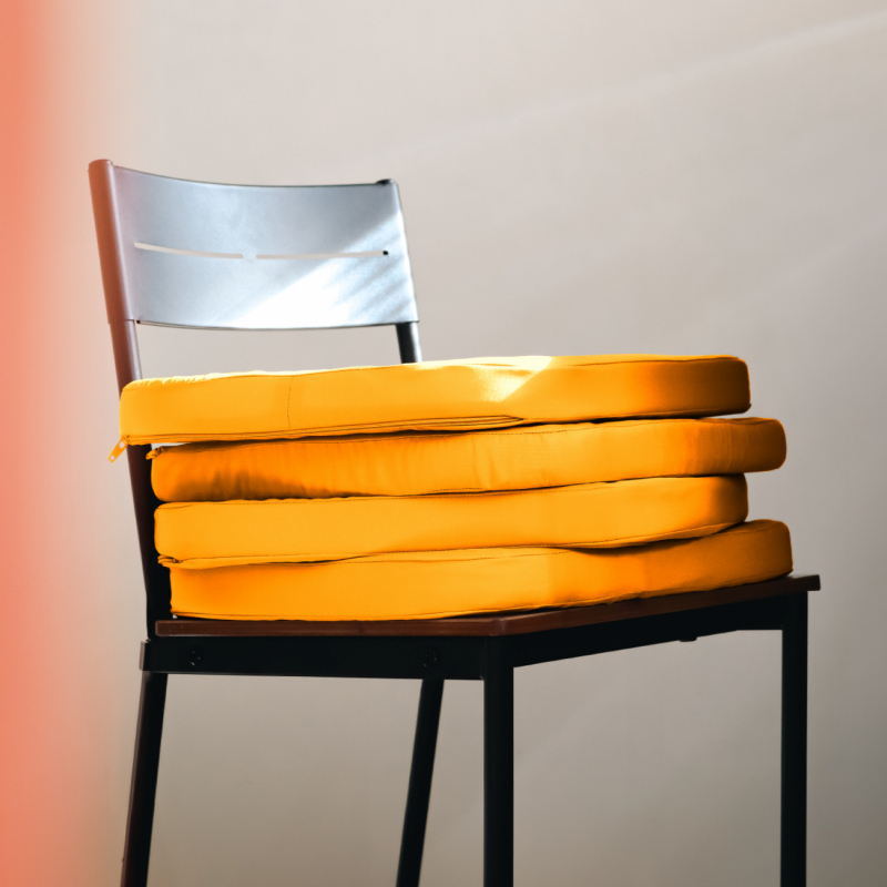 Lot de 4 galettes déhoussables pour chaise - Jaune