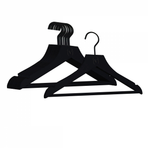 Lot de 10 cintres pour enfant premium - Noir