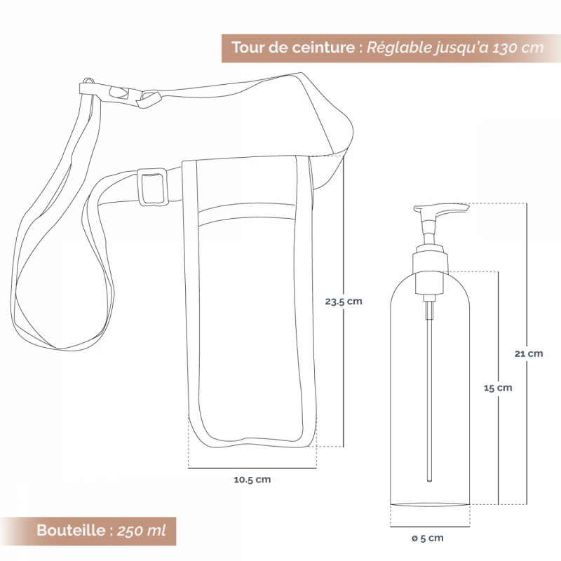 Porte-bouteille avec flacon huile de massage - 250 ml