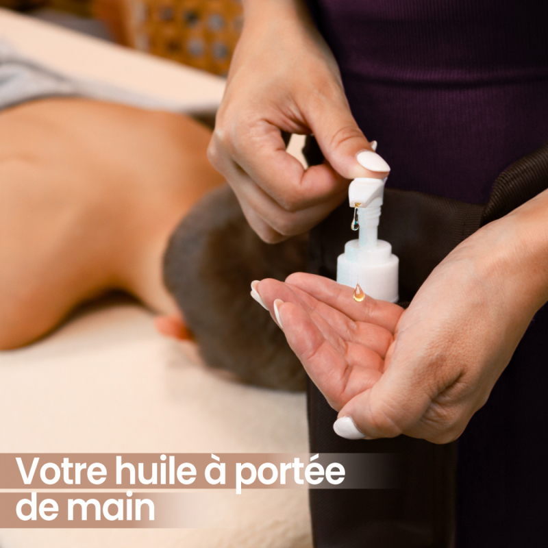 Porte-bouteille avec flacon huile de massage - 250 ml