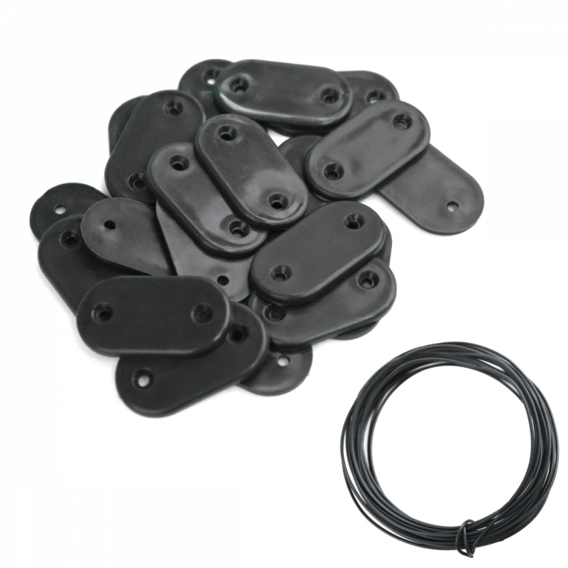 Lot de 5 kits de fixation pour brise vue - Gris