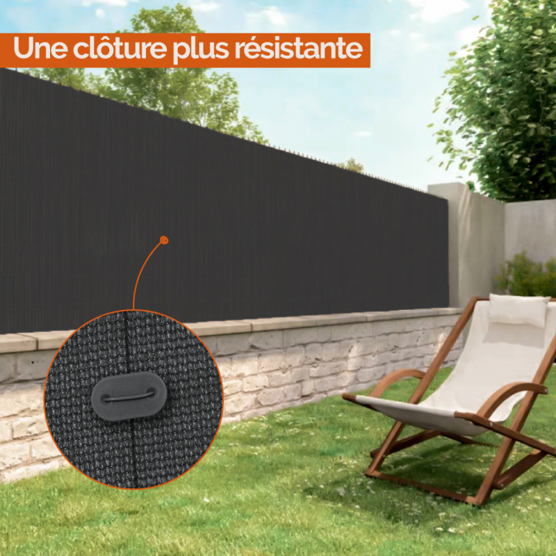 Lot de 5 kits de fixation pour brise vue - Gris