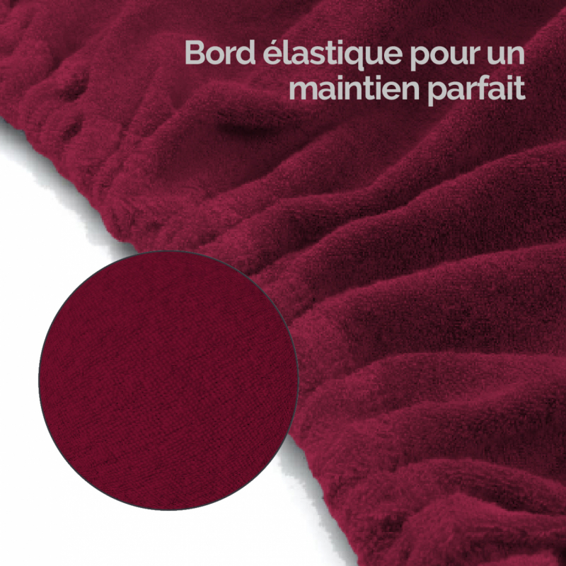 Drap-housse pour coussin demi rond - Éponge - Prune