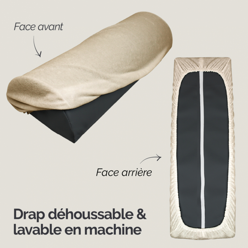 Drap-housse pour coussin demi rond - Éponge - Beige