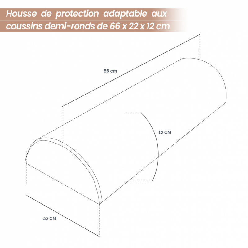 Drap-housse pour coussin demi rond - Éponge - Beige