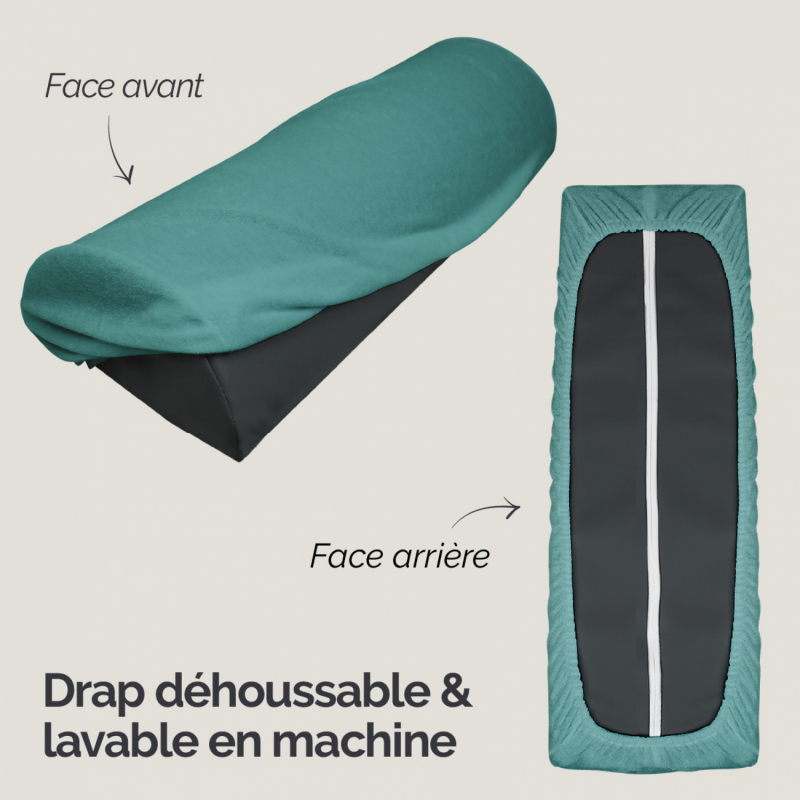 Drap-housse pour coussin demi rond - Éponge - Bleu pastel