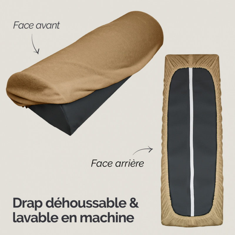 Drap-housse pour coussin demi rond - Éponge - Marron clair
