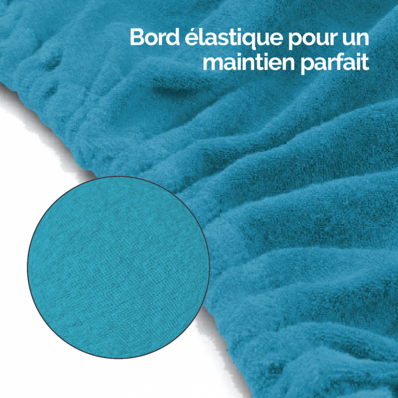 Drap-housse pour coussin demi rond - Éponge - Bleu turquoise