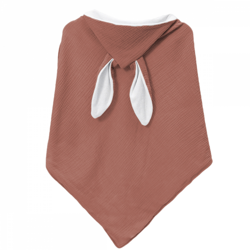 Cape de bain - 100 x 100 cm - Lapin - Vieux rose