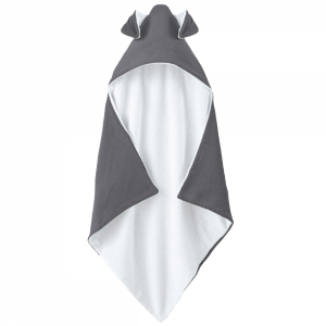Cape de bain - 100 x 100 cm - Lapin - Gris