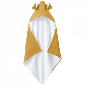Cape de bain - 100 x 100 cm - Lapin - Moutarde
