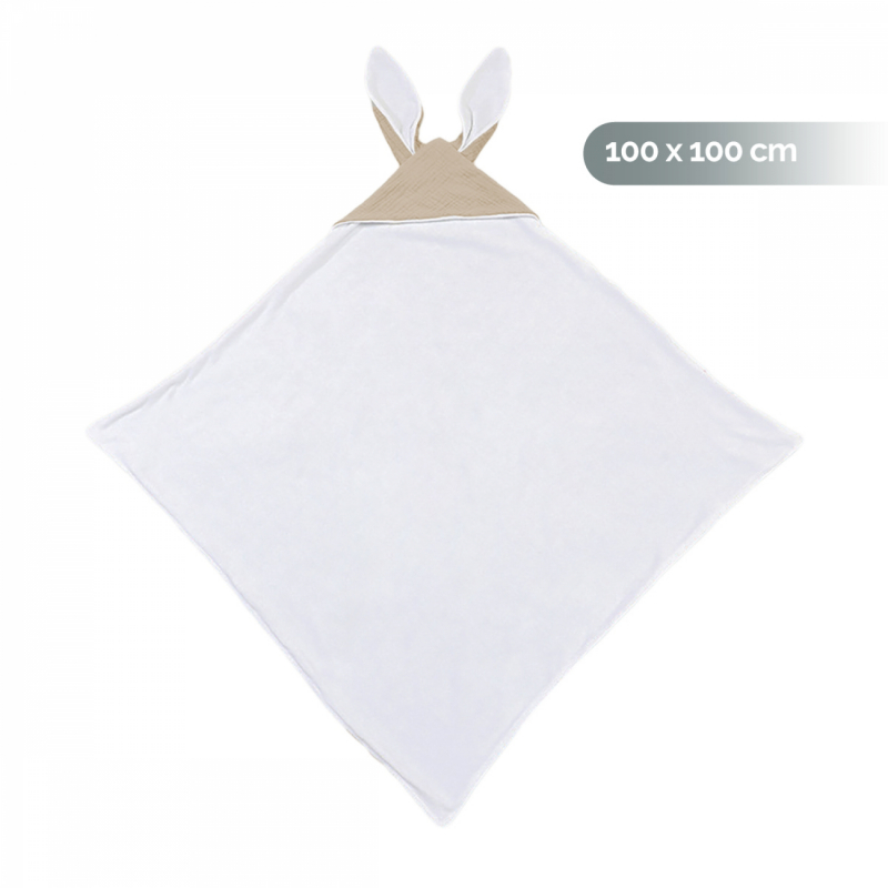 Cape de bain - 100 x 100 cm - Lapin - Beige