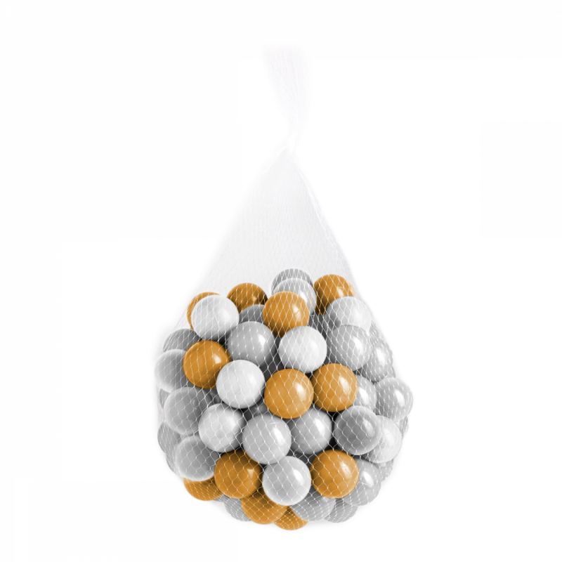 Sac de 100 balles - Doré, gris, blanc et transparent