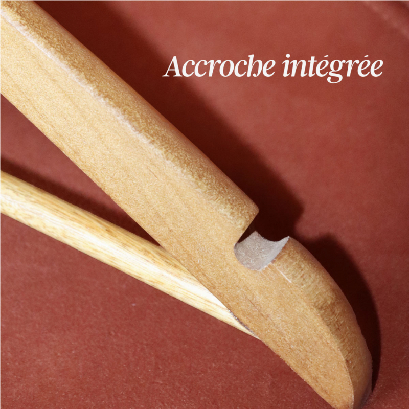 Lot de 20 cintres pour enfant premium - Bois clair