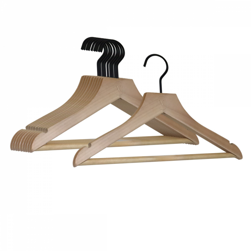 Lot de 20 cintres pour enfant premium - Bois clair