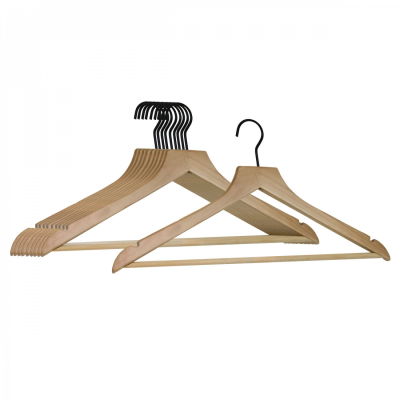 Lot de 40 cintres pour adulte premium - Bois clair