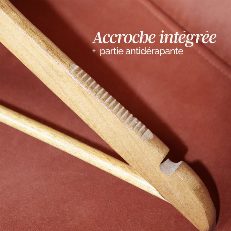 Lot de 40 cintres pour adulte premium - Bois clair