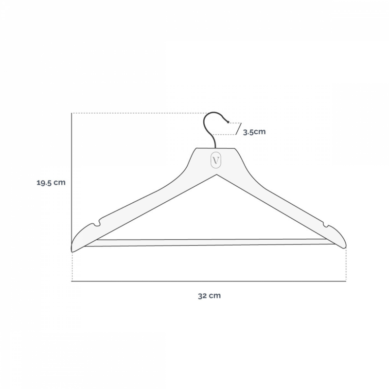 Lot de 20 cintres pour enfant premium - Blanc