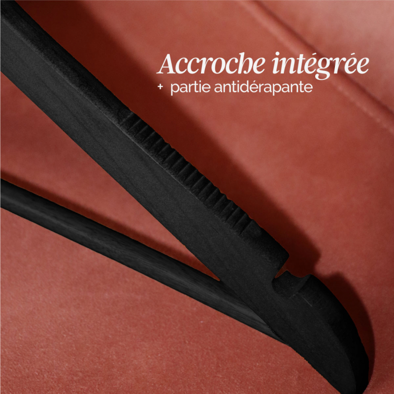 Lot de 20 cintres pour adulte premium - Noir