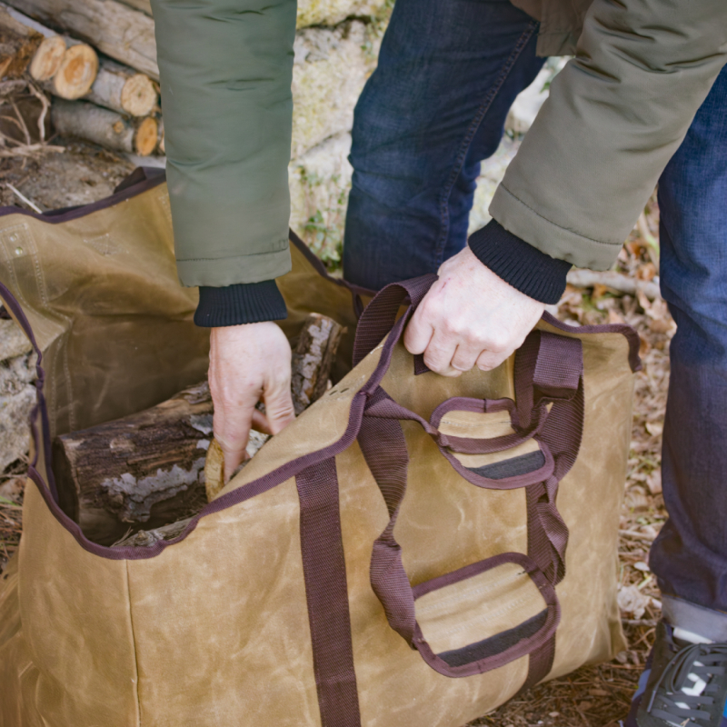 Sac de transport pour bûches - Marron