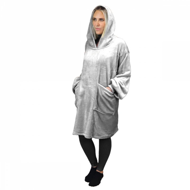 Sweat à capuche plaid - Flanelle - Adulte - Gris
