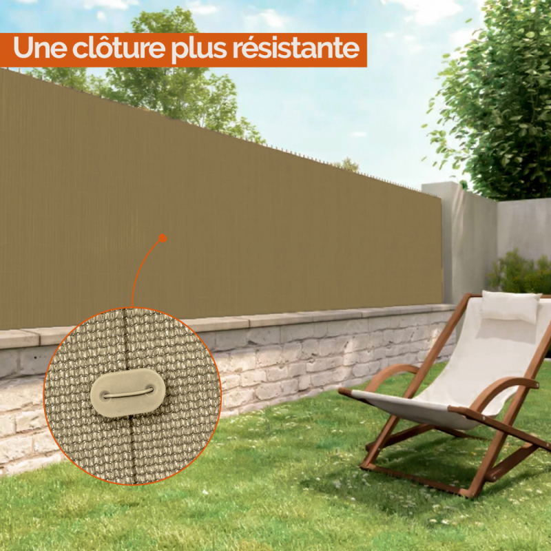 Lot de 10 kits de fixation pour brise vue - Beige