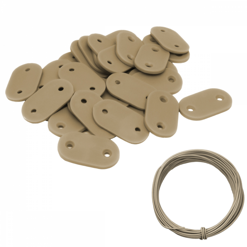 Lot de 10 kits de fixation pour brise vue - Beige