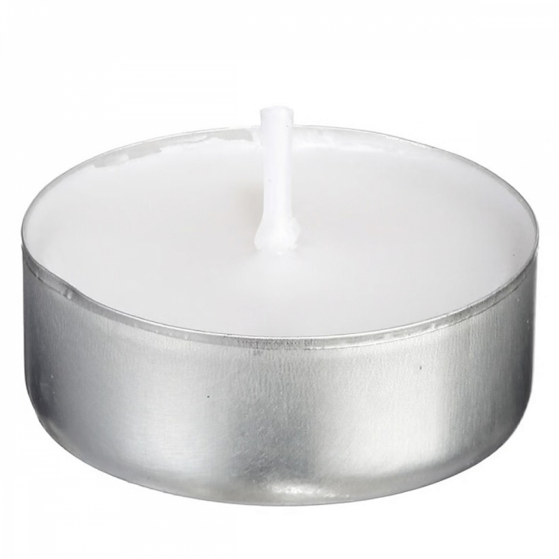 Lot de 50 bougies chauffe-plat - 4 h - Blanc