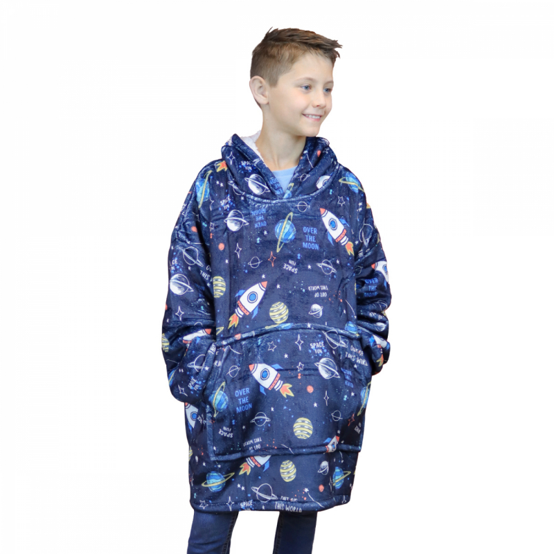 Sweat à capuche plaid - Sherpa et flanelle - Enfant - Espace