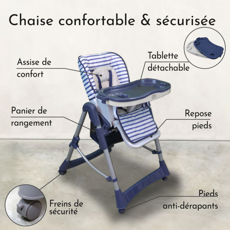 Chaise haute Ptit - Marin