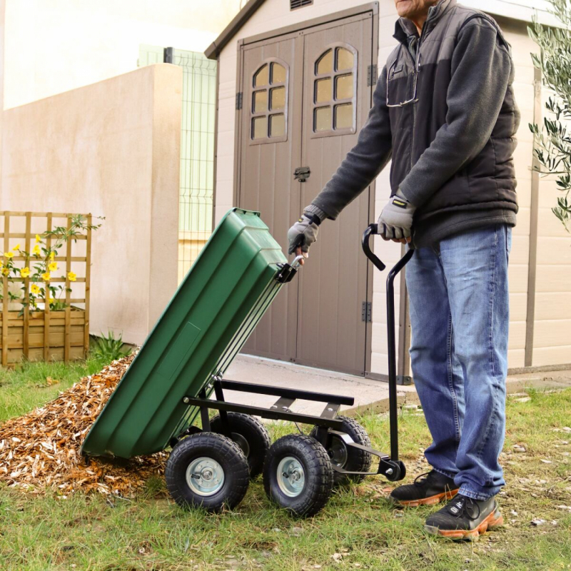 Chariot de jardin - 75 L - 260 Kg - Vert