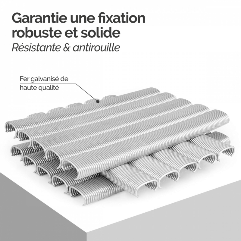 Lot de 600 agrafes pour grillage - Gris