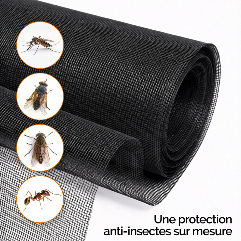 Moustiquaire découpable - 120 x 250 cm - Noir